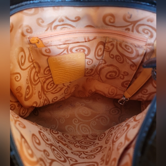 Brighton Cher Brown Patent Faux Crocodile-Embossed Leather Shoulder Bag - Picture 3 of 6